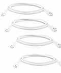 6 Foot LED Tube Extension Cord Set 4 Pack For T5 T8 Lights Three Prong Power Cables Female To Female Connectors