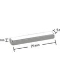 Bulk 60 Pack Neodymium Block Magnets 25mm By 5mm By 3mm Coated Nickel NdFeB Rare Earth For Industrial Office And Mounting Projects Great For Organization DIY And Space Saving; silver magnet labeled 25x5x3mm