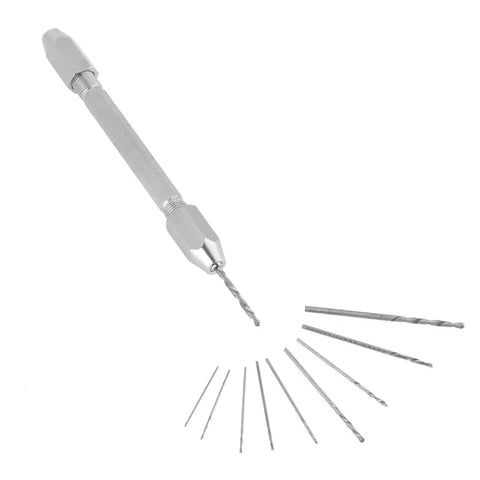 Pin Vise Hand Drill Double End 1mm Chuck With 10 Micro Drill Bits Set for PCB Jewelry Metal Wood Plastic Resin DIY Crafts