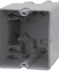 Gray 1 Gang Electrical Box for Lighting and Fans, 22.5 Cu In, depth-adjustable with wire clamps