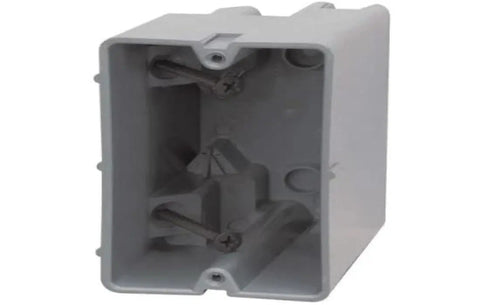 Gray 1 Gang Electrical Box for Lighting and Fans, 22.5 Cu In, depth-adjustable with wire clamps