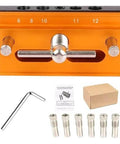 Adjustable Doweling Jig Kit For Straight Holes With Six Drill Guide Bushings Pro Grade Biscuit Joiner Set for woodworking