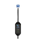Portable Electric Vehicle Charger 32 Amp 7.2 Kilowatt Pe2 Pe1 Gbt Evse With Five Meter Cord, black charger with display and blue connector.