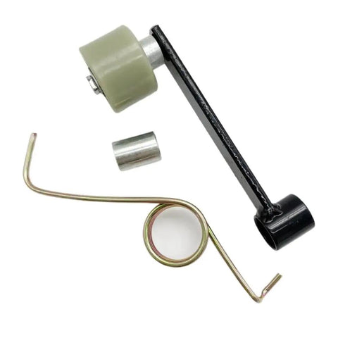 Top Notch Tangerine Chain Tensioner With Roller Kits For Bashan 200cc BS200 ATV Quad BS200S7 Keeps Your Drive Smooth And Ready For Rough Trails Without Any Slipping Or Skipping Gears. roller kit, metal spring and black arm on white background
