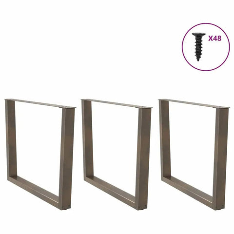 Adjustable Dining Table Legs Set 3 Piece V Shaped Steel Base With Powder Coat Built To Last For Modern Home Decor 100 Cm Wide By 73.3 Cm High
