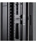Close-up of Side Panel for SR42UB Rack Enclosure With Key Lock Latch Black, heavy-duty metal construction in black.
