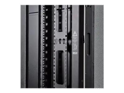 Close-up of Side Panel for SR42UB Rack Enclosure With Key Lock Latch Black, heavy-duty metal construction in black.