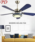 Modern Ceiling Fan With Remote And Bright Led Lights Featuring Three Adjustable Color Temperatures Ideal For Bedrooms Dining Rooms And Restaurants Sleek Build Offers Whisper Quiet Performance And Hella Chill Vibes in a living room setting.