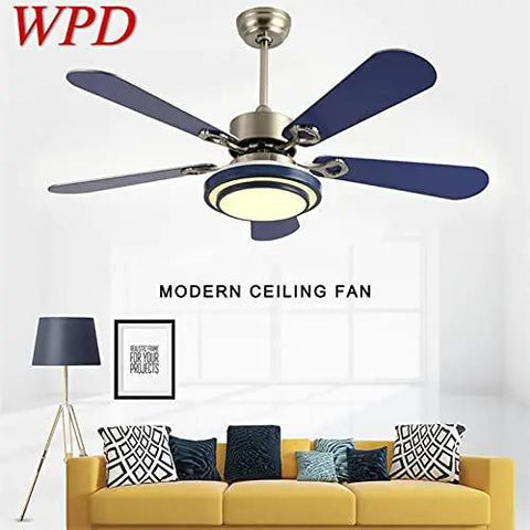 Modern Ceiling Fan With Built In LED Lights Remote Control And Three Warm Color Options Smooth Spinning Blades Totally Whisper Quiet Operation Big Airflow For Bedrooms Kitchens Dining Rooms Sleek Home Decor.
