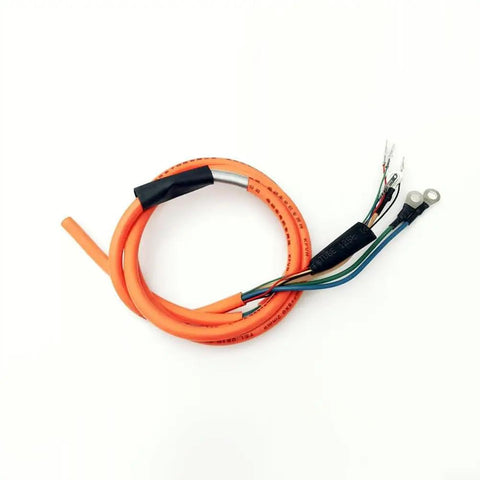 Upgrade Your Ride With Heavy Duty E Bike Motor Extension Cable Featuring Premium Pure Copper Core And High Conductivity For 1000W Systems Designed To Handle Massive Loads Without Voltage Drop While Staying Super Durable And Weatherproof In Any Climate., orange 2.5mm² copper e-bike motor extension cable with sealed ring terminals