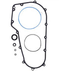 No Sweat Drop Right In Motorcycle Clutch Primary Cover Gasket Kit, heavy duty rubber parts, fits Softail, clear gasket design.