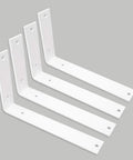 10 Inch Heavy Duty White Shelf Brackets For Wall Shelves L Corner Bracket Metal Iron Shelf Support, 4 brackets display