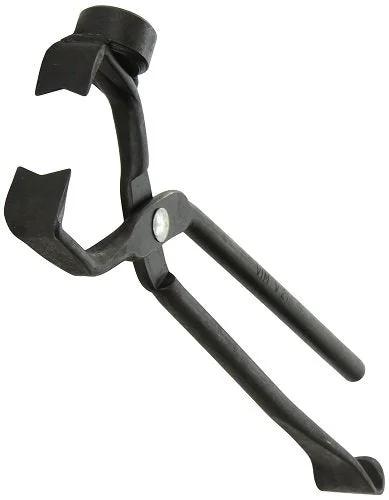Side view of Vim Tools V216 hub and dust cap plier, black steel automotive tool