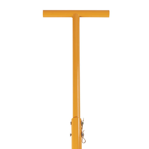 Handle of Beefed Up Heavy Duty Machinery Mover Skate With 33,000 Pounds Capacity And 360 Degree Rotation Yellow