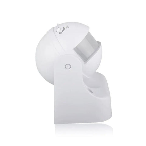 Auto On Off PIR Motion Sensor Light Switch With Adjustable Time Delay, Infrared Occupancy Sensor For Indoor And Outdoor Use, 110-240V Wall Switch, Neutral Wire Required, Easy Install Smart Lighting Control, white side view