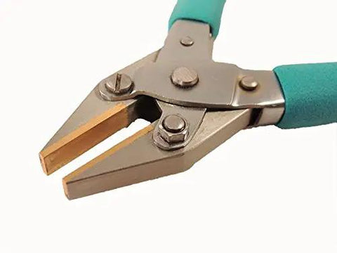 Cushion Grip Brass Lined Jaw Flat Nose Parallel Pliers With Return Spring For Even Pressure On Metal And Wire, Non Marring Tool Steel Pliers.