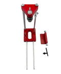 Top view of Pro Grade Drill Guide Woodworking Locator Kit, showing red adjustable drilling guide and accessories.
