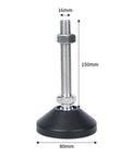 One of 4 Pcs M16 Adjustable Leveling Feet With Anti Skid Swivel Design Heavy Duty Machine Leveling Feet for workbenches, 80mm base, 150mm height.