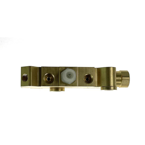 POWERWORKS PV4 brake proportioning valve, brass inline block with ports for disc/disc brake system