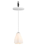 Kiven Instant Light Conversion Kit for 4/5/6inch Hole, 1-Light Glass Farmhouse Lighting with white glass shade and adjustable cord.