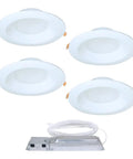 4-pack of 6 Inch QuickLink Canless LED Downlights With Selectable CCT 2700K 3000K 3500K 4000K 5000K White Includes Driver And Cable