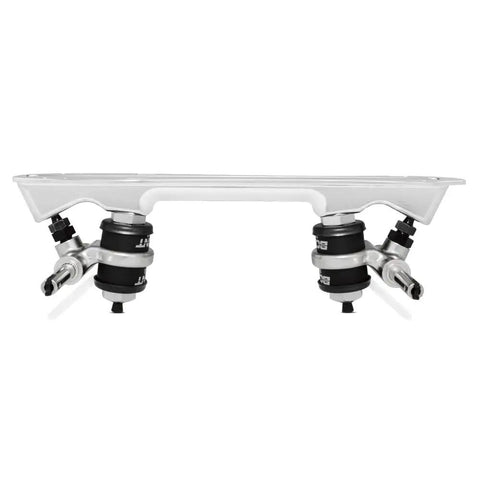 Side view of Zeus Roller Skate Speed Plate 7 Degree Action With No Toe Stop Quick Release Clip Axles 6061 Aluminum Chassis Pair 165mm