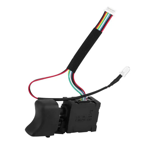 Compact Remote Trigger Switch For Cordless Drills With Quick Install Handle and Smooth Shift Speed Adjustment, showing wires and connector.
