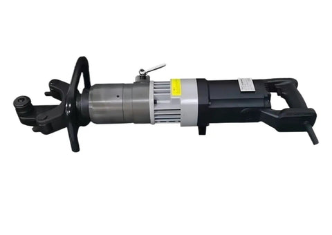 AOXHUGB Portable Electric Rebar Bender With Hydraulic Brushless Motor powerful steel bar bending machine side view with handle.
