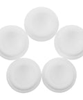 5pcs Bathtub Drain Stopper Cover for 30-31mm Round Holes, White, silicone plugs set arranged in a circular formation.