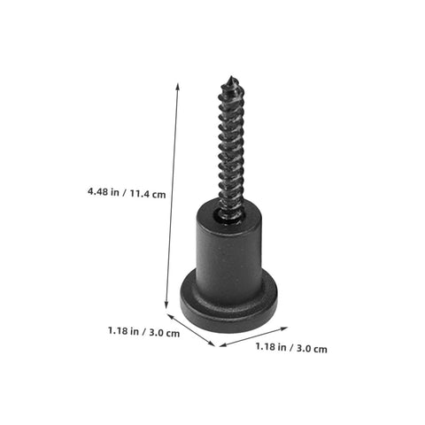 Barn Door Track Hardware Kit With Carbon Steel Pulleys And Spacers, view of screw stopper with measurements, part of accessory for smooth operation.