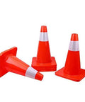12 Pack 18 Inch PVC Traffic Cones For Road Work And Parking Lot Safety, Weighted Hazard Markers in fluorescent orange with reflective strips