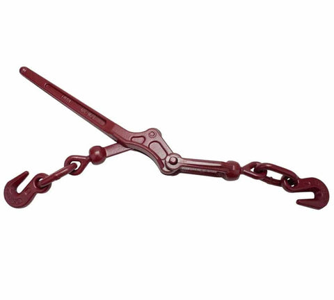 Lever Style Snap Chain Binder for Flatbed Truck Trailers 5/16-3/8 G70 Chain, 5400 Lb Working Load, Red Painted Finish