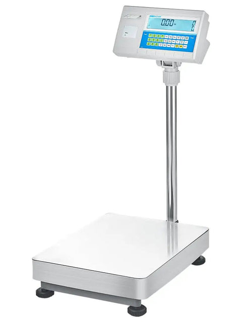 Advanced Label Printing Bench Scale Real Deal 660 Pound Heavy Lifter For Warehouse Inventory And Fast Package Shipping With Rock Solid Counting Precision And Reliable Day Shift Grind, stainless platform, digital display.