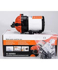 High Flow Submersible Sump Pump With 24V DC Power Runs Smooth For Fresh Water Transfer And Home Farming Tasks Featuring Run Dry Capability and built tough with orange-black casing.