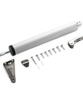 Automatic Door Closer With Soft Close And Adjustable Positioning Stop No Fuss Durable Hardware Silver Finish with mounting screws