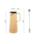 A Game Changer High Borosilicate Glass Pitcher With Secure Tight Lid And Long Mixing Spoon One Point Six Liter Heat Resistant Beverage Carafe.