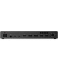 Back view of Plug And Play Thunderbolt 5 Docking Station Boasting 180W Output For Smooth Triple 8K Displays And Snappy Data Transfers For High Performance Workstation Setups Black showing multiple ports.