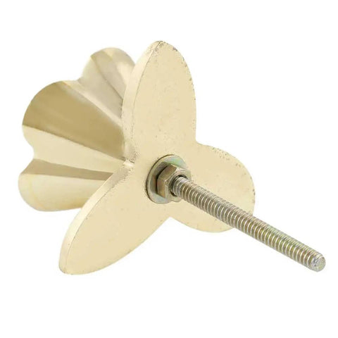 18 Piece Handmade Bloom Flower Ceramic Cabinet Knobs gold flower knob with polished finish and screw detail for drawer upgrade