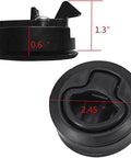 2 Inch Flush Pull Slam Latch Set In Black ABS Plastic For RV Boat Doors Cabinets And Decks, Round 2 Diameter, side view