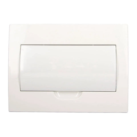 Heavy Duty 12 Way Din Rail Circuit Breaker Box With Rugged Stainless Steel Enclosure For Zero Headache Wiring And Smooth Power Distribution Setup That Rocks For Any Garage Rig, white polycarbonate cover.
