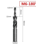 HSS cobalt two-stage spiral drill bit, M6-180°, for metal drilling; Amazon brand, front view