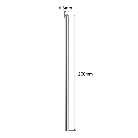 Four Pack 6mm By 200mm Linear Motion Rod Shafts Chrome Plated Case Hardened Steel Guides For 3D Printers And CNC Machines diagram