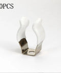 Heavy Duty Steel Open Type Spring Clips Set Of 10 Grab And Go Tool Organizers with white grips, single clip shown