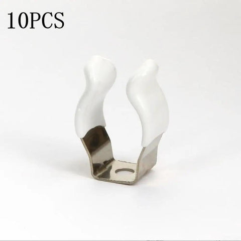 Heavy Duty Steel Open Type Spring Clips Set Of 10 Grab And Go Tool Organizers with white grips, single clip shown