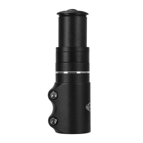 Black Bike Stem Riser Extender 1 1/8 Inch Aluminum Alloy Adjustable Handlebar Riser Adapter for Mountain Road MTB BMX and Fixie Bikes