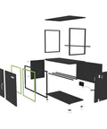Exploded view of Beefy 300L Filament Storage Cabinet With Dehumidifier For 3D Printing showing all components in black finish.