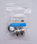 WTH118 2W 100K Ohm Dual Gang Carbon Film Potentiometer Top Adjustment Rotary Potentiometer in packaging with A03 knob visible