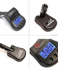 12V Car Battery And Charging System Tester With LCD Voltmeter displayed from multiple angles, showing voltage readout and compact design.