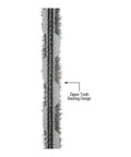 Close-up of 100 Ft Roll Zipper Pile Weatherstrip with 0.250 Inch Pile Height And 0.187 Inch Backing Gray, showing double center fin design.