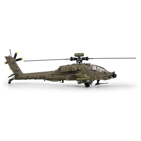 AH-64D Apache 1/48 RC Helicopter with Flybarless 6CH, Army Green, side view